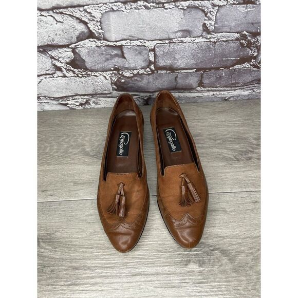 Cappagallo Brown Leather Wingtip Tassel Loafer Shoes Women Sz 6M US - Picture 13 of 16
